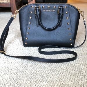 Michael Kors black bag with gold stud details